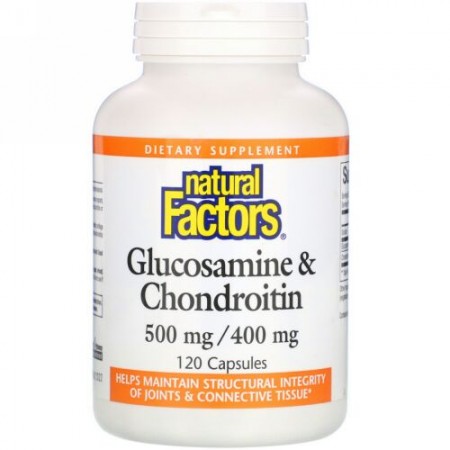 Natural Factors, グルコサミン＆コンドロイチン, 500 mg/400 mg, 120カプセル