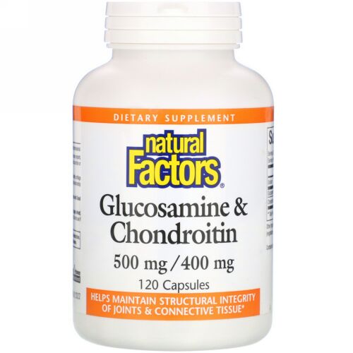 Natural Factors, グルコサミン＆コンドロイチン, 500 mg/400 mg, 120カプセル