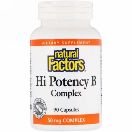 Natural Factors, ハイポテンシーBコンプレックス、カプセル90粒
