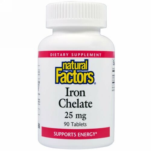 Natural Factors, 鉄キレート、 25 mg、 90タブレット (Discontinued Item)