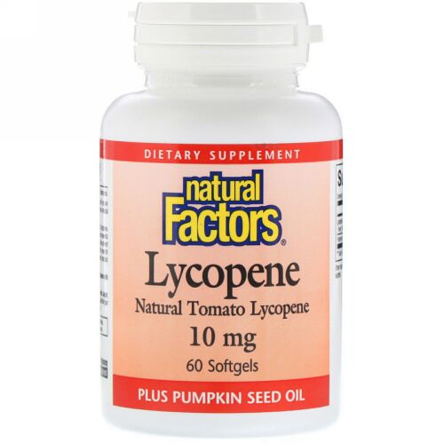 Natural Factors, リコペン、 10 mg、 60ソフトジェル