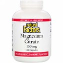 Natural Factors, クエン酸マグネシウム、 150mg、 180カプセル