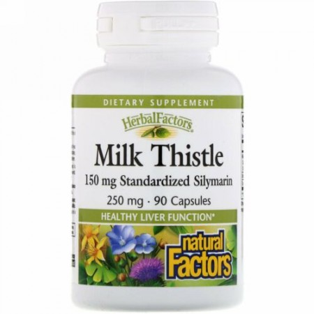 Natural Factors, オオアザミ、250mg、90粒