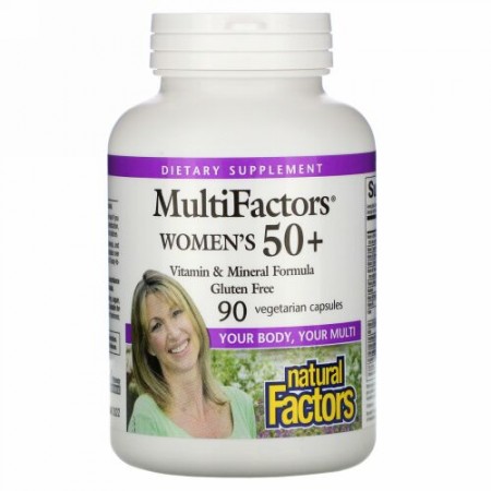 Natural Factors, MultiFactors, Women's 50+, 90 Vegetarian Capsules