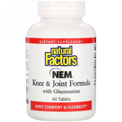 Natural Factors, NEM® グルコサミン配合　膝と関節のフォーミュラ、60 錠