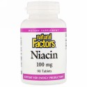 Natural Factors, ナイアシン, 100 mg, 90錠
