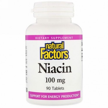 Natural Factors, ナイアシン, 100 mg, 90錠