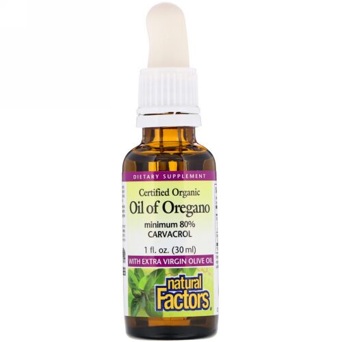 Natural Factors, Organic Oil of Oregano, 1 fl oz (30 ml) (Discontinued Item)