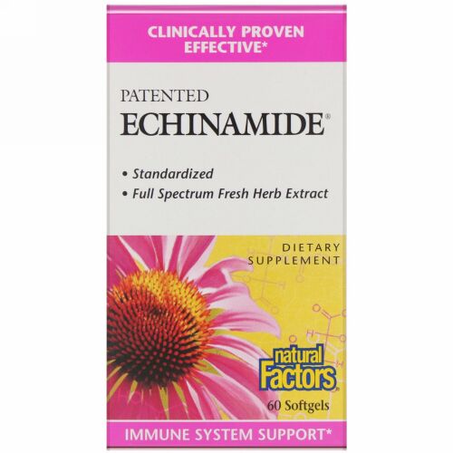 Natural Factors, パテンテッドEchinamide®（エキナマイド）、ソフトジェル60粒