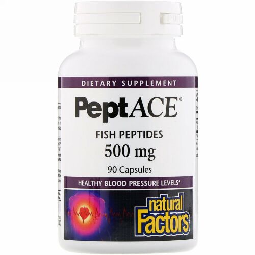 Natural Factors, PeptACE®（ペプトエース）、魚ペプチド、500mg、90粒