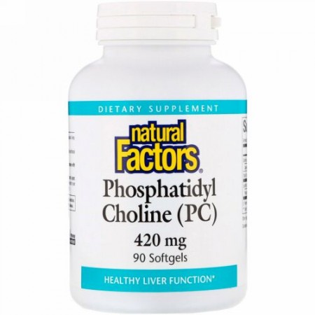 Natural Factors, ホスファチジルコリン（PC）、420mg、ソフトジェル90粒