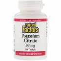Natural Factors, クエン酸カリウム、99 mg,、90錠