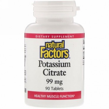 Natural Factors, クエン酸カリウム、99 mg,、90錠