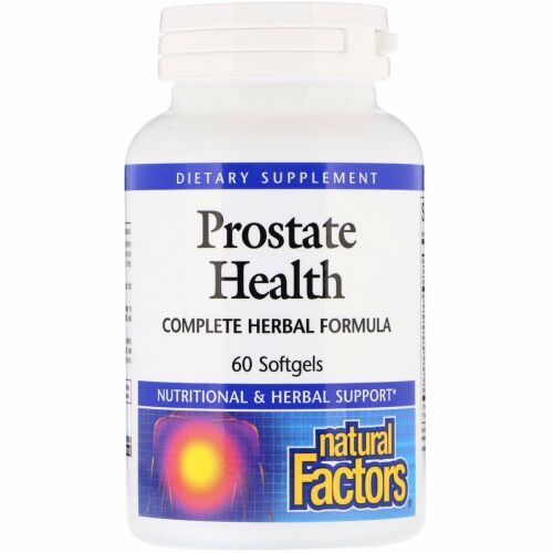 Natural Factors, 前立腺の健康,総合ハーバルフォーミュラ,ソフトジェル60粒