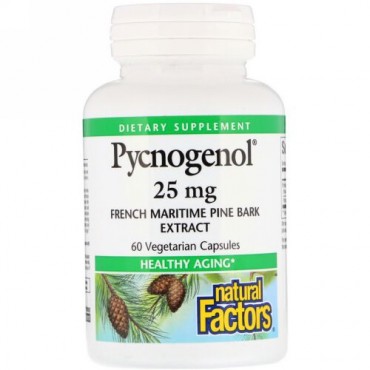 Natural Factors, Pycnogenol®（ピクノジェノール）、25mg、植物性カプセル60粒