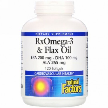 Natural Factors, RxOmega-3 & Flax Oil、120ソフトジェル