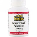Natural Factors, SelenoExcell®（セレノエクセル）、セレン、200mcg、90粒