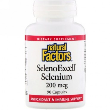 Natural Factors, SelenoExcell®（セレノエクセル）、セレン、200mcg、90粒