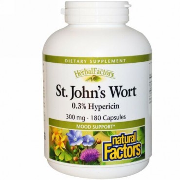 Natural Factors, セントジョーンズワート, 300 mg, 180 カプセル (Discontinued Item)