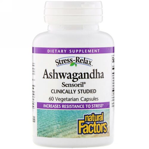 Natural Factors, Stress-Relax, Ashwagandha, Sensoril, 60 Vegetarian Capsules