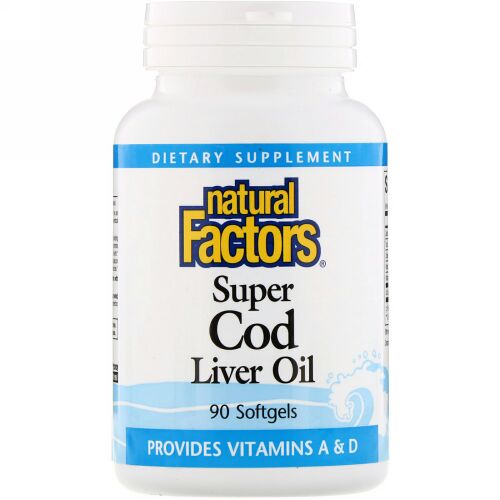 Natural Factors, スーパー 鱈肝油オイル、 90ソフトジェル