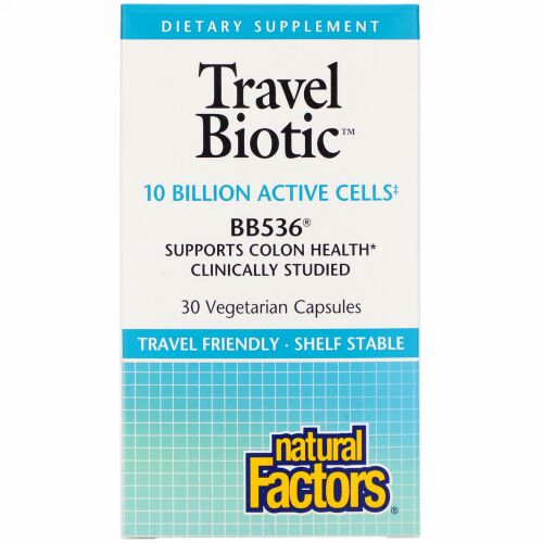 Natural Factors, Travel Biotic, BB536, 10 Billion Active Cells, 30 Vegetarian Capsules (Discontinued Item)