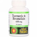 Natural Factors, ウコンおよびブロメライン、450mg、90カプセル