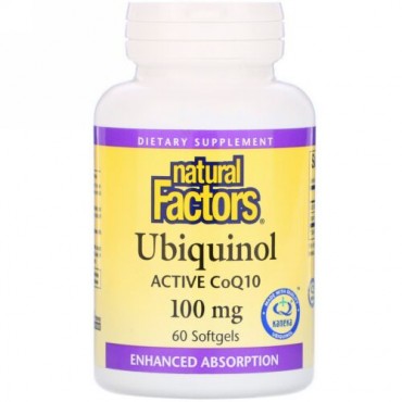Natural Factors, Ubiquinol, Active CoQ10, 100 mg, 60 Softgels