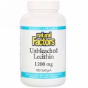 Natural Factors, 未漂白レシチン、 1200 mg、 180ソフトジェル (Discontinued Item)