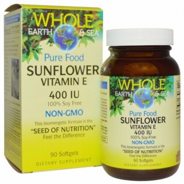 Natural Factors, ホールアース&シー、 ヒマワリ  ビタミン E、 400 IU、 ソフトジェル90粒 (Discontinued Item)