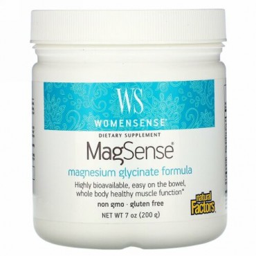 Natural Factors, WomenSense, MagSense, Magnesium Glycinate Formula, 7 oz (200 g) (Discontinued Item)