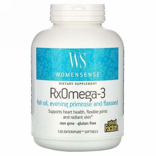Natural Factors, WomenSense、Rxオメガ-3、Enteripureソフトジェル 120粒