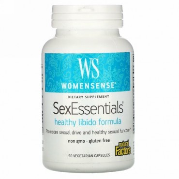 Natural Factors, ウーメンセンス、セックスエッセンシャルズ、健康的な性欲のためのフォーミュラ、植物性カプセル90粒