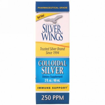 Natural Path Silver Wings, コロイダルシルバー, 250 ppm, 2 液量オンス (60 ml)