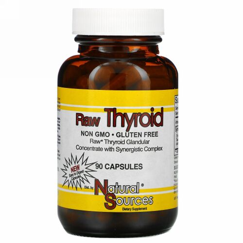 Natural Sources, Raw Thyroid, 90カプセル