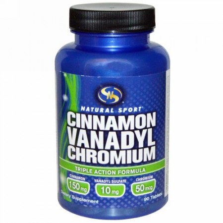 Natural Sport, シナモン・バナジル・クロム、90錠 (Discontinued Item)