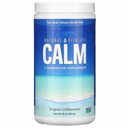 Natural Vitality, カーム、抗ストレスドリンク、オリジナル（フレーバーなし）、453g（16オンス）