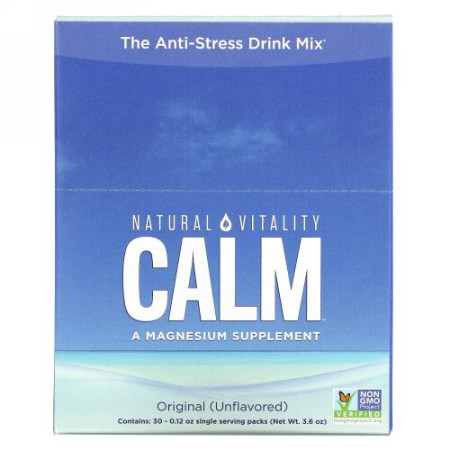 Natural Vitality, Natural Calm, The Anti-Stress Drink, Original, 30 Single-Serving Packs, 0.12 oz (3.3 g) Each