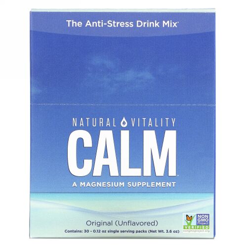 Natural Vitality, Natural Calm, The Anti-Stress Drink, Original, 30 Single-Serving Packs, 0.12 oz (3.3 g) Each