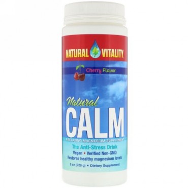 Natural Vitality, Natural Calm（ナチュラルカーム）、抗ストレスドリンク、チェリー味、8オンス (226 g)