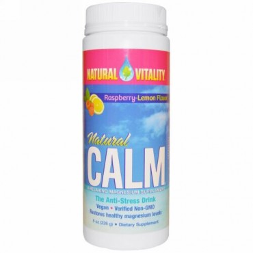 Natural Vitality, Natural Calm（ナチュラルカーム）、オーガニックラズベリーレモン風味、8オンス (226 g)