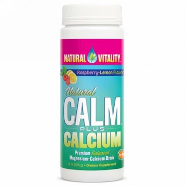 Natural Vitality, Natural Calm（ナチュラルカーム）プラス カルシウム、 ラズベリー-レモンフレーバー、 8 oz (226 g)