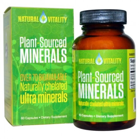 Natural Vitality, プラント・ソース ミネラルズ™, 60 カプセル (Discontinued Item)