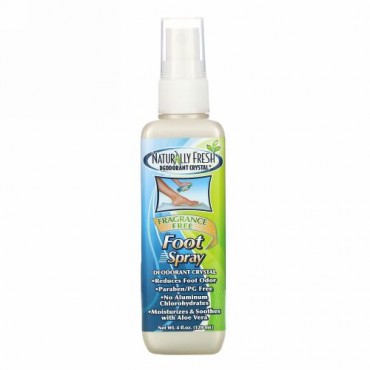 Naturally Fresh, フット スプレー, デオドラント クリスタル, 4 fl oz (120 ml)