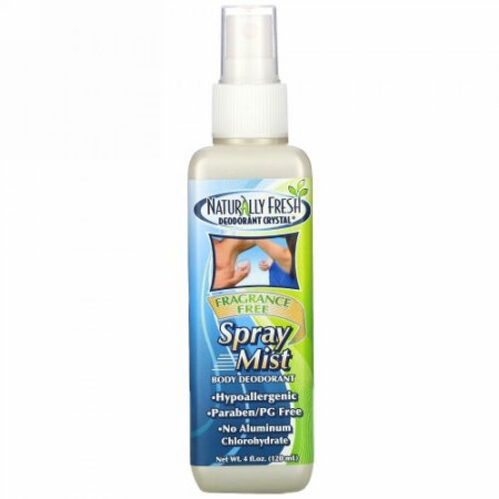 Naturally Fresh, スプレーミント, ボディデオドラント, 4 液量オンス (120 ml)