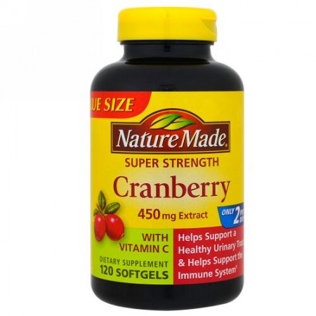 Nature Made, ビタミンC入りクランベリー、超強力、450 mg 、ソフトジェル120粒 (Discontinued Item)