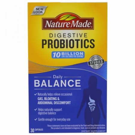 Nature Made, 消化を助けるプロバイオティクス、デイリーバランス、30カプセル (Discontinued Item)