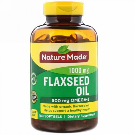Nature Made, 亜麻仁油、1000mg、ソフトジェル180粒