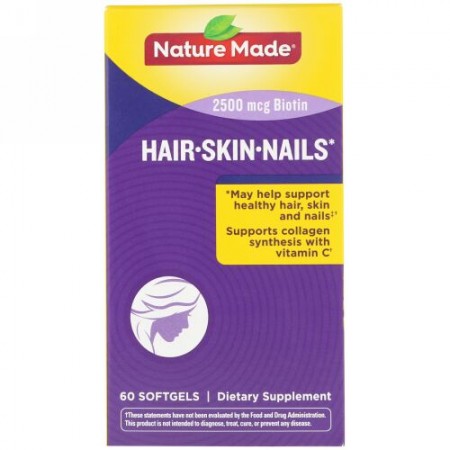 Nature Made, 髪、肌、 & 爪、ソフトジェル60 錠