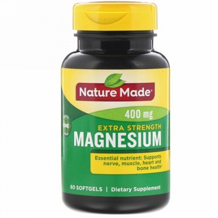 Nature Made, マグネシウム、エクストラストレングス、400mg、ソフトジェル60錠